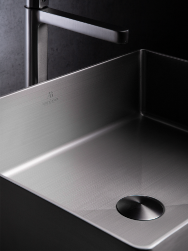 Раковина из нержавеющей стали AltroBagno Accordo AltroBagnoAccordo001010MtGr 50х40 накладная цвет оружейная сталь - фото 4