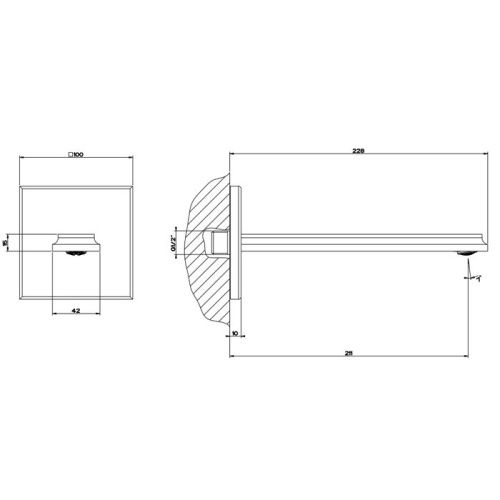Излив Gessi Eleganza 46100#713 настенный латунь - фото 2