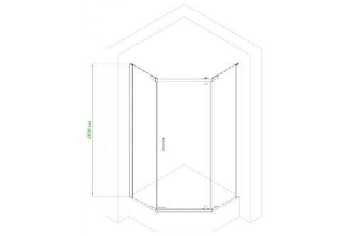 Душевой уголок Royal Bath FATO RB100TR-T-CH FATO 100х100 стекло прозрачное профиль хром без поддона - фото 3
