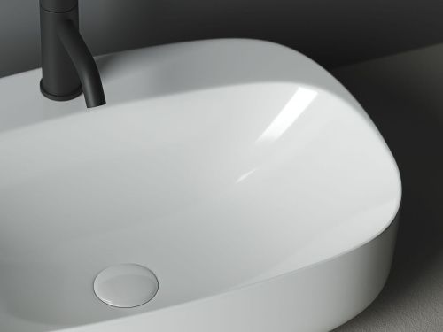 Раковина из сантехнического фарфора Ceramica Nova ELEMENT CN5012 60х40 накладная цвет белый 1 отверстие под смеситель - фото 5