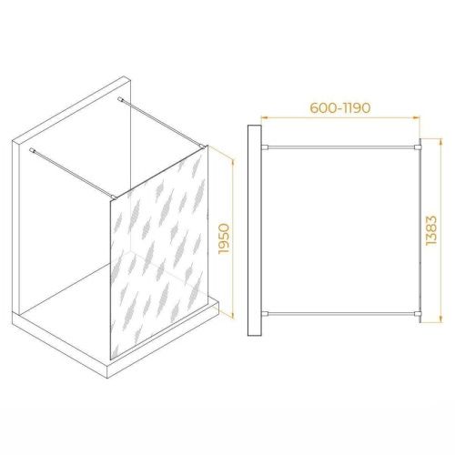 Душевая перегородка RGW Walk In 35101614-16 140х195 стекло прозрачное профиль золото - фото 2