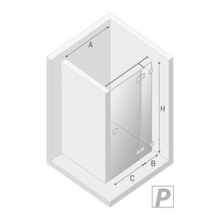 Душевая дверь New Trendy EVENTA PLUS R EXK-4455 100х200 стекло прозрачное профиль хром