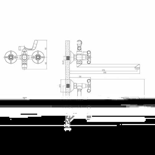 Смеситель для ванны Rossinka RS42 RS42-80 настенный хром - фото 2