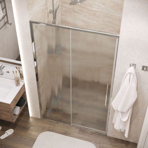 Душевая дверь Grossman Galaxy 100.K33.01.130.10.02 130х195 стекло текстурное профиль хром - фото 5