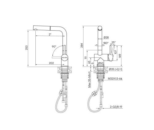 Смеситель для кухни Paulmark DOSSE Do214418-BLM на мойку черный - фото 4