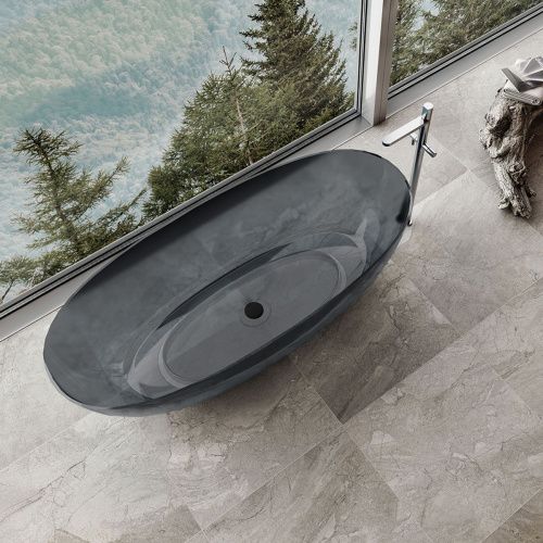 Ванна из полиэфирной смолы Vincea Solid Surface VBT-6T01B 170х75 отдельностоящая овальная - фото 5