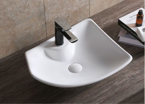 Раковина из сантехнического фарфора Cerutti SPA CR7054 50х40 накладная цвет белый 1 отверстие под смеситель