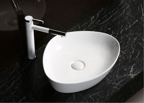 Раковина из сантехнического фарфора Cerutti SPA CR0021C 50х40 накладная цвет белый без отверстий под смеситель