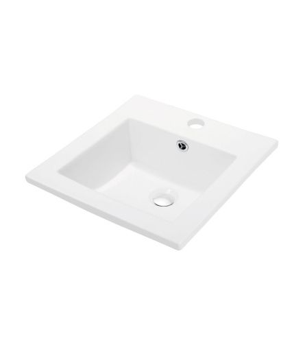 Раковина из сантехнического фарфора Orange B03-410w 40х40 встраиваемая цвет белый - фото 2