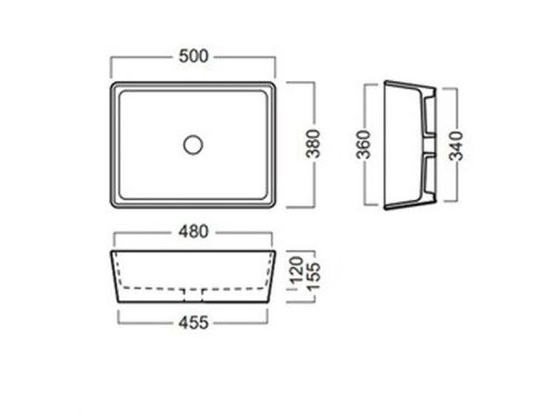 Раковина из сантехнического фаянса Hatria HAPPY HOUR YXSQ01 50х40 встраиваемая цвет белый - фото 2