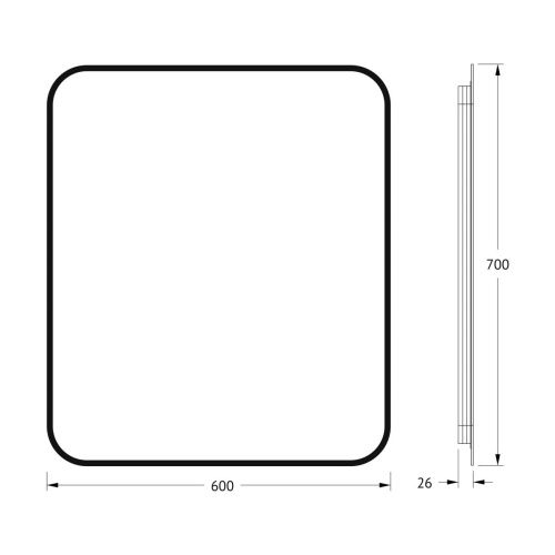 Зеркало с подсветкой Defesto AURA DF 2966 60х70 подвесное - фото 2