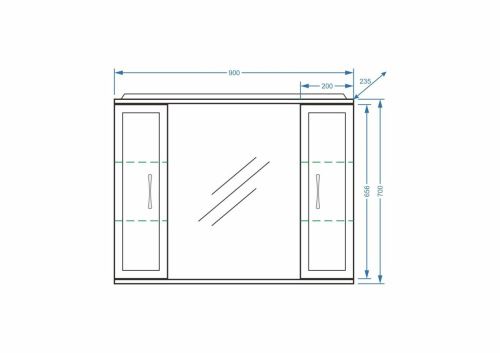 Зеркало-шкаф Stella Polar Концепт SP-00000131 90х70 подвесной цвет белый - фото 2