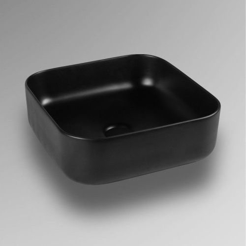 Раковина из сантехнического фарфора Bond Cube S57-388 40х40 накладная цвет черный без отверстий под смеситель - фото 5