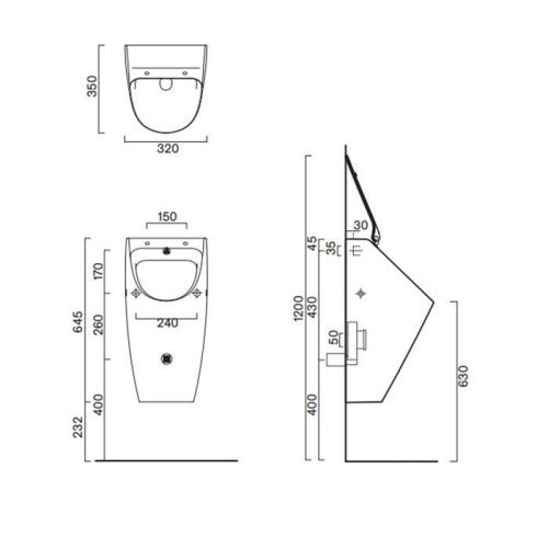Писсуар подвесной Catalano Comfort 932640001 белый - фото 2