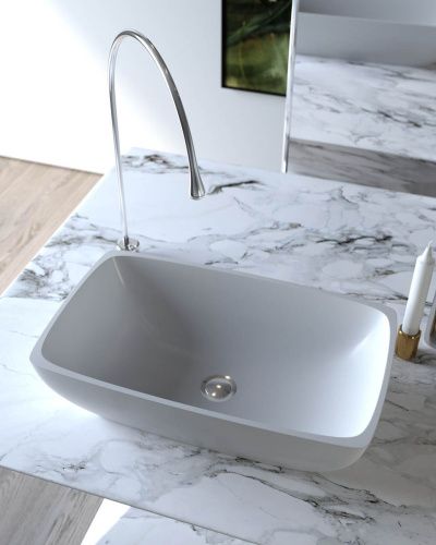 Раковина из искусственного камня Holbi TITAN 1.02.010.11.2 60х40 накладная цвет белый - фото 2