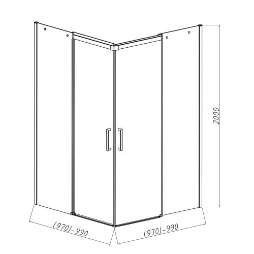Душевой уголок Vincea Dice VSS-4D100CL 100х100 стекло прозрачное профиль хром без поддона - фото 4