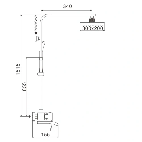 Душевая стойка Rose R1556F настенная цвет белый - фото 3