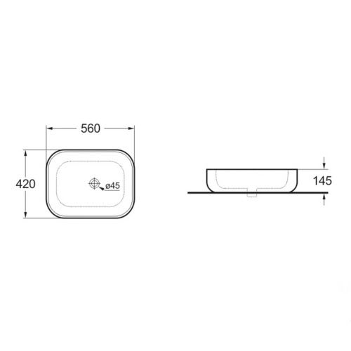 Раковина из сантехнического фарфора Vincea VBS-107 60х40 накладная цвет белый без отверстий под смеситель - фото 2