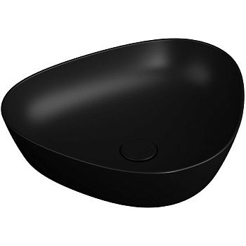 Раковина из сантехнического фарфора Vitra Plural 7812B483-0016 50х40 накладная цвет черный без отверстий под смеситель