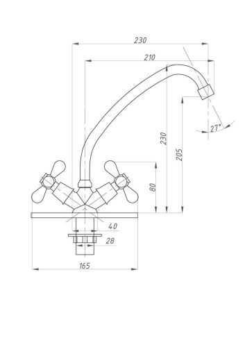 Смеситель для кухни FAUZT FZs-223-10 на мойку хром - фото 3