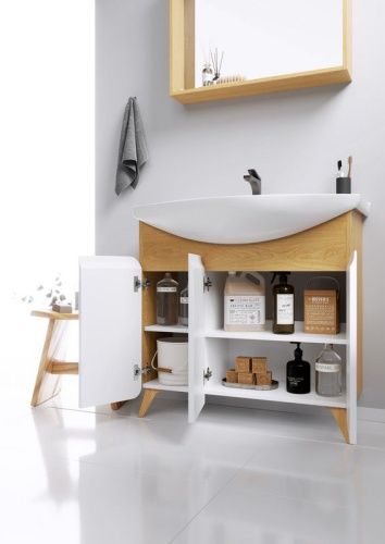 Тумба под раковину Aqwella Y BAS0110DZ 100х40 напольная цвет коричневый - фото 4