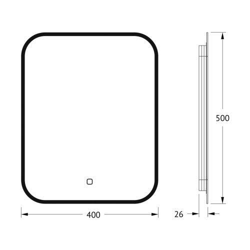 Зеркало с подсветкой Defesto AURA DF 2971S 40х50 подвесное - фото 2