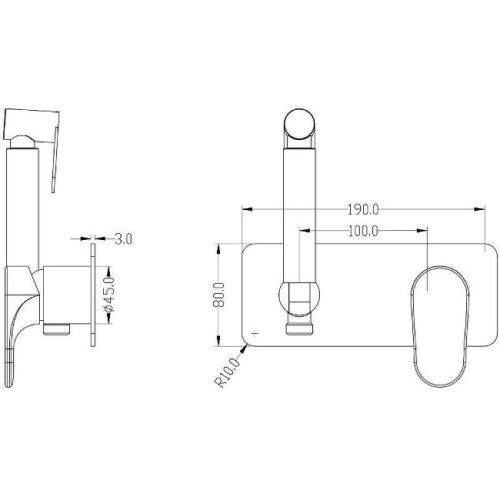 Гигиенический душ со смесителем Boheme Spectre 457-GM оружейная сталь - фото 2