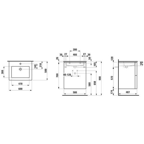 Тумба с раковиной Laufen Kartell 8.6033.3.640.104.1 60х50 цвет белый - фото 2