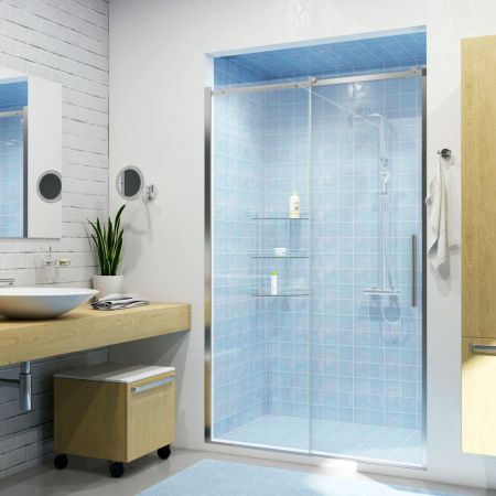 Душевая дверь Wasserkraft 58R30 130х200 стекло прозрачное профиль хром