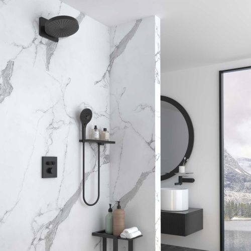 Душевая система Vincea Inspire VSFW-3I21MT1RMB встраиваемая в стену цвет черный с термостатом