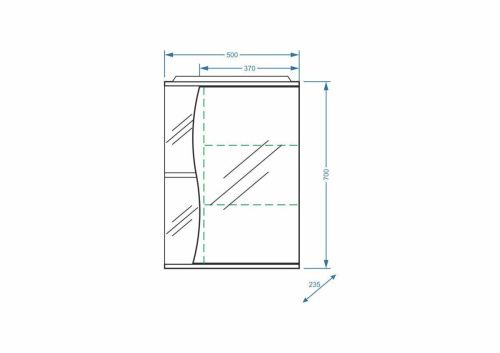 Зеркало-шкаф Stella Polar Волна SP-00000032 50х70 подвесной цвет белый - фото 2