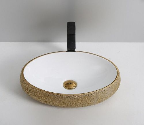 Раковина из сантехнического фаянса CeramaLux 433J 50х30 накладная цвет белый без отверстий под смеситель - фото 2