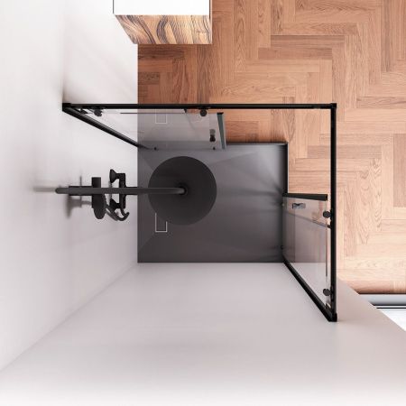 Душевой уголок Am.Pm Sunny W87G-403-10080-BT 100х80 стекло прозрачное профиль черный без поддона