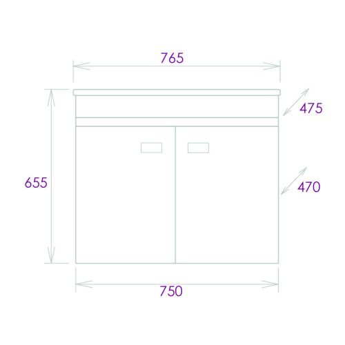 Тумба под раковину Onika Марбл 107517 80х50 подвесная цвет белый/серый - фото 3