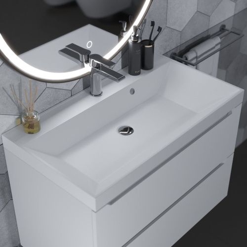 Раковина из искусственного камня Uperwood Classic 2191020337 80х50 полувстраиваемая цвет белый - фото 5