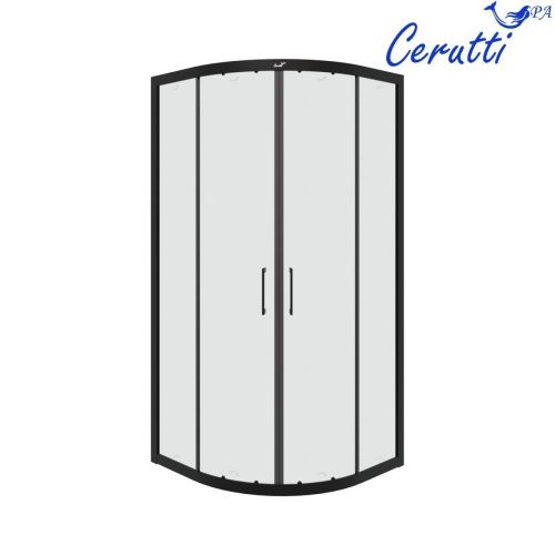 Душевой уголок Cerutti SPA VIVA90B N 90х90 стекло прозрачное профиль черный без поддона - фото 2