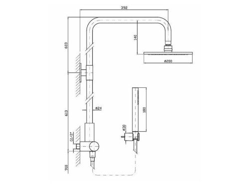 Душевая стойка ZUCCHETTI ZD1050 настенная цвет хром - фото 3