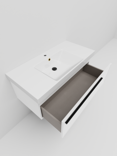 Тумба с раковиной La Fenice ELBA NFNC-01-ELB-B-100-3-100 100х50 подвесная цвет белый - фото 4