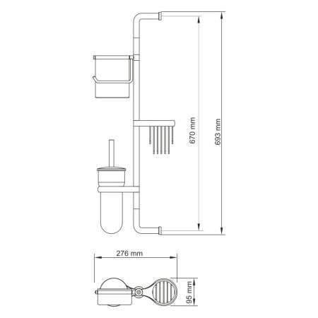 Стойка с аксессуарами для ванны WasserKRAFT 1458