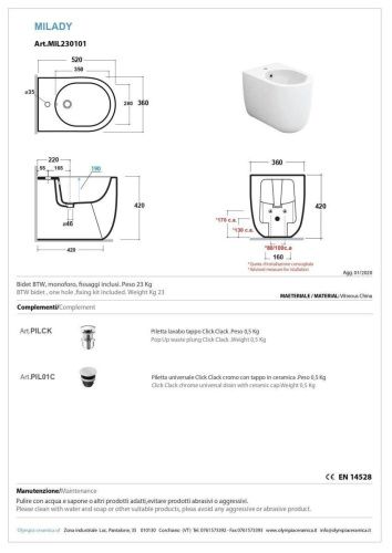 Биде напольное Olympia Milady MIL230123 цвет черный - фото 2