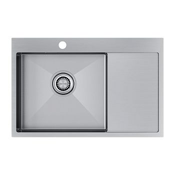 Кухонная мойка Paulmark VELTEN 78F PM807851-BSL 80х50 цвет серый поверхность брашированная