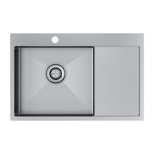 Кухонная мойка Paulmark VELTEN 78F PM807851-BSL 80х50 цвет серый поверхность брашированная