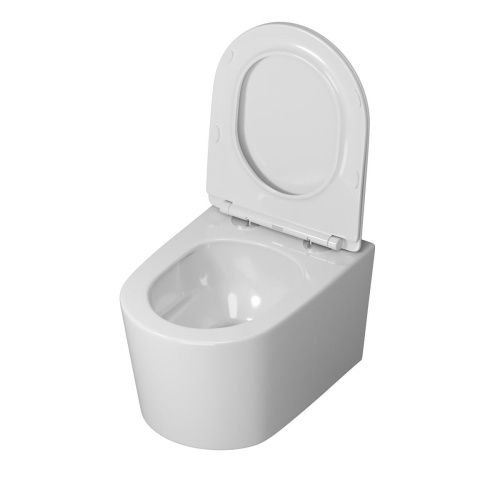 Унитаз подвесной Grossman Торнадо GR-4499SQ белый с сиденьем микролифт безободковый смыв торнадо - фото 3