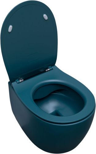 Чаша унитаза подвесная Allen Brau Fantasy 4.11004.PT цвет зеленый без сиденья безободковая каскадный смыв - фото 3