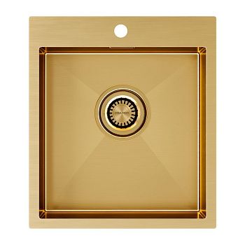 Кухонная мойка Paulmark VELTEN 45 PM804551-BG 45х50 цвет золото поверхность брашированная