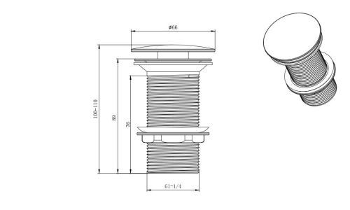 Донный клапан Aquatek AQ6000MB черный - фото 2