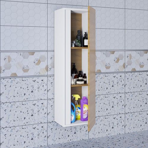 Шкаф-пенал Uperwood Barsa 293020529 40х120 подвесной цвет коричневый/белый - фото 4