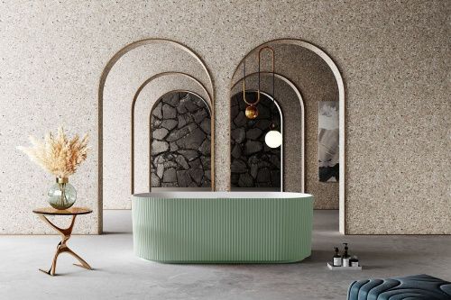 Ванна из искусственного камня Abber Stein AS9601MCG 170х75 отдельностоящая овальная с ножками - фото 2