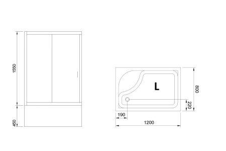 Душевой уголок Royal Bath BP RB8120BP-T-CH-L 120х80 стекло прозрачное профиль хром с поддоном