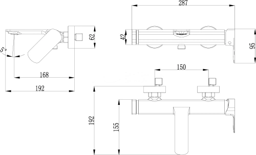 Смеситель для ванны и душа Stworki Вестерос S26100CR настенный хром - фото 5